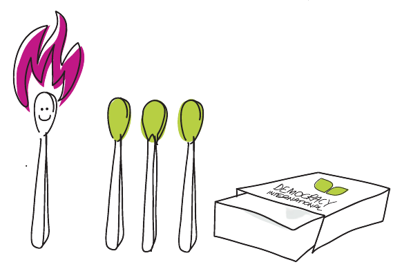 Image shows burning matches 