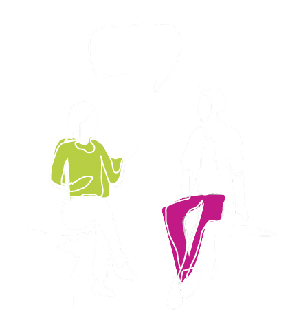 Image two persons speaking two eachother