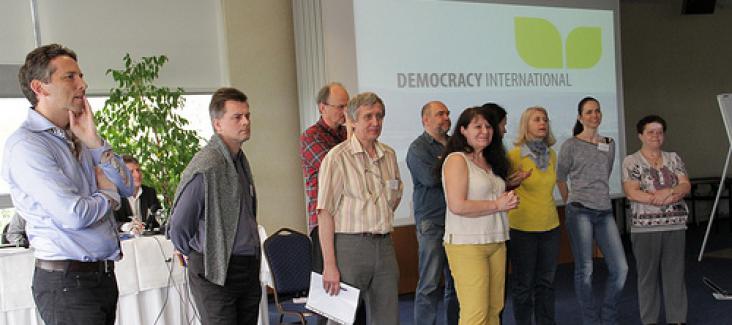 The Slovak group "Direct democracy" presents itself to Democracy International's General Assembly in 2014