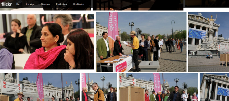 A screenshot of Democracy International's Flickr Channel