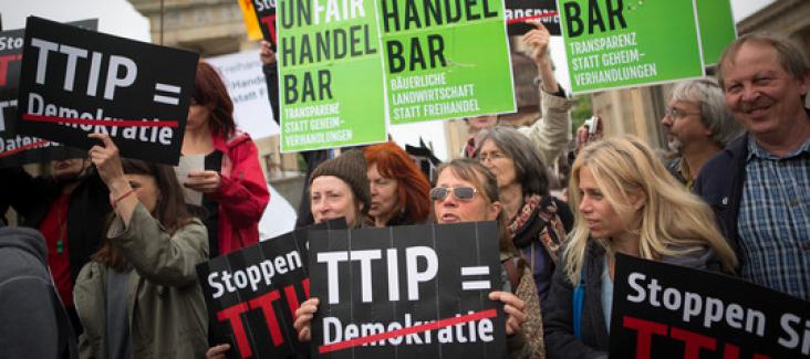 Protests against TTIP in Berlin, Image: Mehr Demokratie e.V. Protests against TTIP in Berlin, Image: Mehr Demokratie e.V.