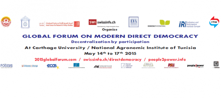 The banner of the Global Forum on Modern Direct Democracy