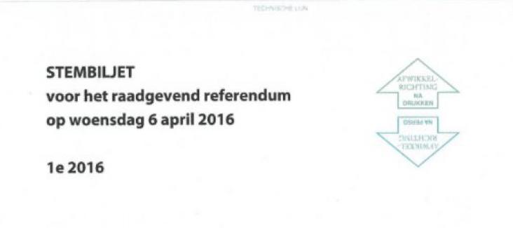 The ballot paper of the referendum on the EU-Ukraine Agreement