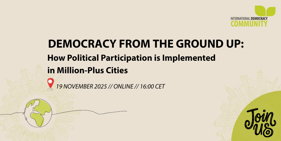 Banner Webinar Democracy from the Ground Up How Political Participation is Implemented in Million-Plus Cities