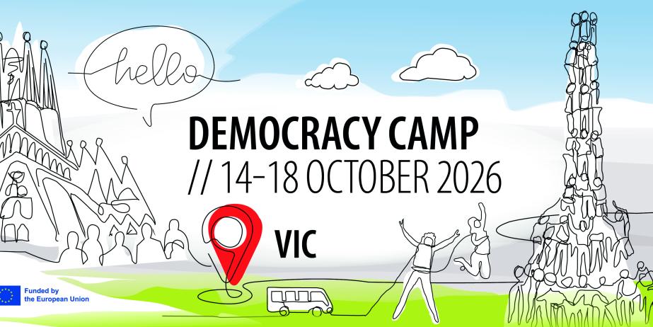 Banner Democracy Camp 2026 in Vic
