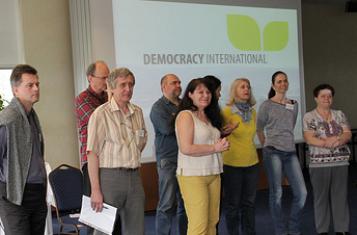 The Slovak group "Direct democracy" presents itself to Democracy International's General Assembly in 2014