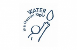The logo of the ECI "Water is a human right"